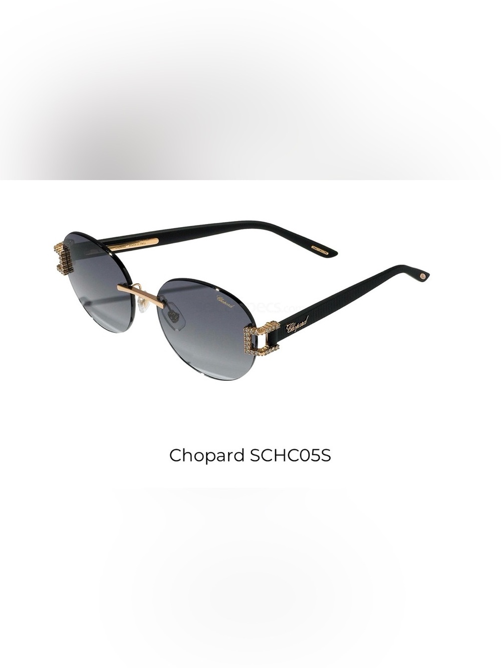 Chopard SCHC05S-55-16 Gold/Smoke Gradient Rhinestones Sunglasses & Crystal